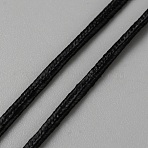 30M Polyester Braided Cord, for Clothes Accessories and Curtains Accessories, Black, 3x1mm, about 32.81 Yards(30m)/Set(OCOR-WH0082-317C)