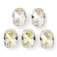 K9 Glass Rhinestone Cabochons, Pointed Back & Back Plated, Faceted, Rectangle, Jonquil, 14x10x6.5mm(MRMJ-T075-06A-01)