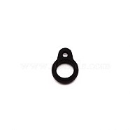 Silicone Pendant, for Electronic stylus & Lighter Making, Ring, Black, 16x12x6mm, Hole: 2.5mm, 8mm inner diameter(SIL-WH0001-08E)