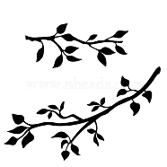 PVC Wall Stickers, for Home Living Room Bedroom Wall Decoration, Leaf Pattern, 270x180mm(DIY-WH0377-202)