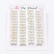 Natural Cultured Freshwater Pearl Beads, Grade 3A, Half Drilled, Rondelle, Floral White, 6.5x5mm, Hole: 0.8mm, about 104pcs/board(X-PEAR-P056-043)