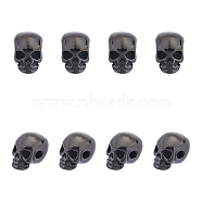 8Pcs 304 Stainless Steel Beads, Skull, Gunmetal, 11x8x10mm, Hole: 2.5mm(STAS-UN0043-83)