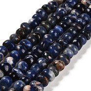 Natural Sodalite Beads Strands, Nuggets, Tumbled Stone, 4~9x8~11.5x7~10mm, Hole: 1mm, about 54~58pcs/strand, 15.12~15.35 inch(38.4~39cm)(G-G053-C04-01)
