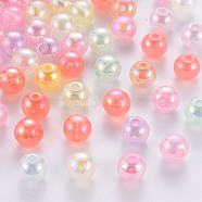 AB Colour Imitation Jelly Acrylic Beads, Round, Mixed Color, 8mm, Hole: 2mm(X-MACR-S823-8mm)