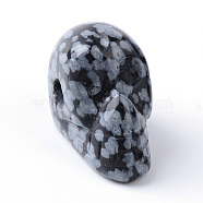 Natural Snowflake Obsidian Beads, Skull, 15~17x19~22x9~13mm, Hole: 3~4mm(X-G-R398-10)