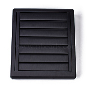 Wooden Rings Displays, Covered with PU Leather, Black, 22x25x5cm(RDIS-O004-01)
