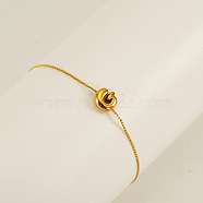 304 Stainless Steel Serpentine Chain Bracelets, Chunk Letter Link Bracelets for Women, Real 18K Gold Plated, Letter G, 6.50 inch(16.5cm), letter: 7~8.5x6~10.5mm(BJEW-H608-01G-G)