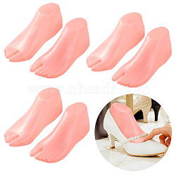 Plastic Mannequin Foot Display Stands for Socks, Light Salmon, 8.5x22.5x9cm(AJEW-WH0871-14)