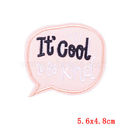 Word Pattern Computerized Embroidery Cloth Iron on/Sew on Patches, Costume Accessories, Dialog Box Pattern, 48x56mm(PATC-PW0002-16H)