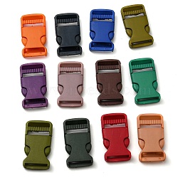24Pcs 12 Colors Nylon Side Release Buckles, Survival Bracelet Clasps, Mixed Color, 57x30x9.5mm, Hole: 5x25mm, 2pcs/color(FIND-SZ0001-79)