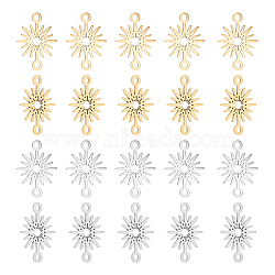 20Pcs 2 Colors 201 Stainless Steel Star Connector Charms, Laser Cut, Golden & Stainless Steel Color, 15x20.5x1mm, Hole: 1.8mm, 10pcs/color(STAS-UN0040-99)