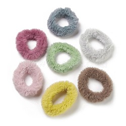 Faux Mink Fur Elastic Hair Ties, Hair Accessories for Girl Ponytail Holder, Mixed Color, 10mm, Inner Diameter: 35.8mm(OHAR-G015-22)