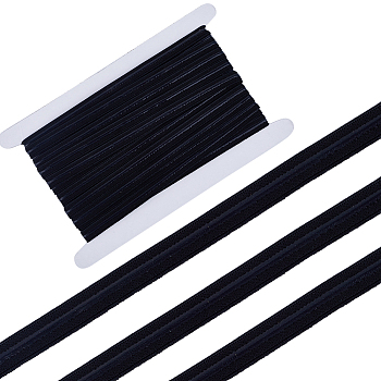 10 Yards Polyester Non Slip Knitted Elastic Cord, Silicone Gripper Elastic Band for Clothing Sewing, Flat, Black, 10mm