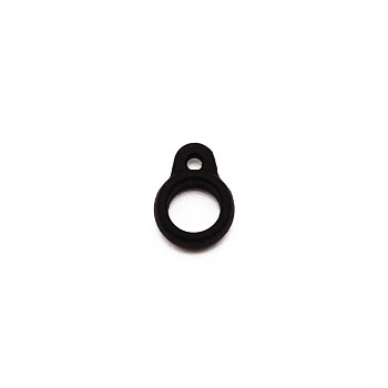 Silicone Pendant, for Electronic stylus & Lighter Making, Ring, Black, 16x12x6mm, Hole: 2.5mm, 8mm inner diameter