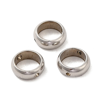 201 Stainless Steel Bead Frames, Ring, Stainless Steel Color, 8x3mm, Hole: 1mm