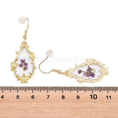 Alloy & Dried Flower Dangle Earrings(AL-Z001-04G)-5