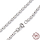 Rhodium Plated 925 Sterling Silver Bead Chains Necklace for Women(NJEW-A014-01P)-1