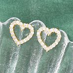 Brass Micro Pave Cubic Zirconia Stud Earrings, Heart, Real 18K Gold Plated, 10.5x10.5mm(KK-Z166-04G)