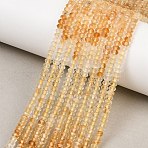 Heated Natural Citrine Beads Strands, Faceted, Rondelle, 4x2mm, Hole: 0.6mm, about 159pcs/strand, 15.16''(38.5cm)(G-B175-A05-2x4mm)