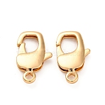 Brass Lobster Claw Clasps, Cadmium Free & Nickel Free & Lead Free, Real 18K Gold Plated, 20x11.5x4mm, Hole: 2.4mm(KK-H513-01B-G)