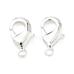Brass Lobster Claw Clasps, Long-Lasting Plated, Lead Free & Cadmium Free, Rack Plating, 925 Sterling Silver Plated, 12x7.5x3mm, Hole: 1.3mm(KK-H532-17B-S)