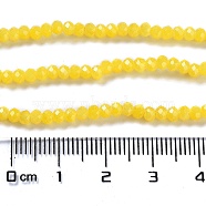 Baking Painted Imitation Jade Glass Bead Strands, Faceted Rondelle, Gold, 3x2mm, Hole: 0.8mm, about 158pcs/strand, 14.76''(37.5cm)(DGLA-A034-J2MM-A30)