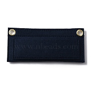 Wool Felt Purse Organizer Insert, with Iron Grommets, Mini Handbag Shaper Premium Felt, Bag Accessories, Rectangle, Black, 17x8x0.7cm, Hole: 10mm(FIND-WH0111-161B-02)