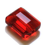 Imitation Austrian Crystal Beads, Grade AAA, Faceted, Rectangle, Dark Red, 8x9.5x5mm, Hole: 0.9~1mm(SWAR-F060-10x8mm-05)