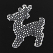 Christmas Reindeer/Stag ABC Plastic Pegboards used for 5x5mm DIY Fuse Beads, Clear, 130x95x5mm(X-DIY-Q009-25)