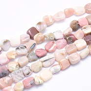 Natural Pink Opal Beads Strands, Tumbled Stone, Nuggets, 8~14x6~10x4~10mm, Hole: 0.8mm, about 40~43pcs/strand, 15.3~15.7 inch(39~40cm)(G-G765-39)
