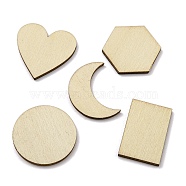 100Pcs Unfinished Wood Pendants, Beige, 2.6~3x2.15~3x0.25cm(WOOD-XCP0001-90)