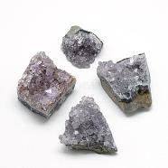 Natural Druzy Amethyst Beads, No Hole Beads, Mixed Shapes, 25~45x25~40x15~30mm(G-R435-41)
