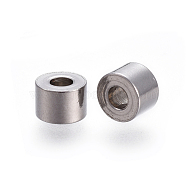 201 Stainless Steel Beads, Column, Stainless Steel Color, 6x4mm, Hole: 2.5mm(STAS-I117-19P)