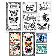 Custom PVC Plastic Clear Stamps, for DIY Scrapbooking, Photo Album Decorative, Cards Making, Butterfly, 160x110x3mm(DIY-WH0448-0340)
