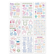 Globleland 9 Sheets 9 Style PVC Plastic Stamps, for DIY Scrapbooking, Photo Album Decorative, Cards Making, Stamp Sheets, Mixed Patterns, 16x11x0.3cm, 1 sheet/style(DIY-GL0002-70)