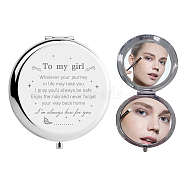 304 Stainless Steel Customization Mirror, Flat Round with Word, Butterfly Farm, 7x6.5cm(DIY-WH0245-024)