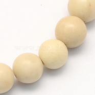 Natural Fossil Round Beads Strands, 6.5mm, Hole: 1mm, about 63pcs/strand, 15.5 inch(X-G-S171-6mm)