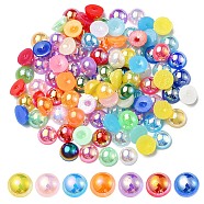 ABS Imitation Pearl Cabochons, AB Color Plated, Dome/Half Round, Mixed Color, 6x3mm(OACR-YW0001-48)