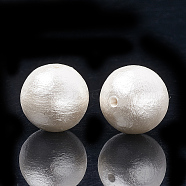 Compressed Cotton Pearl Beads, Eco-Friendly, Dyed, Round, Creamy White, 6mm, Hole: 1.2mm(X-WOVE-S114-6mm-13)