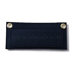 Wool Felt Purse Organizer Insert, with Iron Grommets, Mini Handbag Shaper Premium Felt, Bag Accessories, Rectangle, Black, 17x8x0.7cm, Hole: 10mm(FIND-WH0111-161B-02)