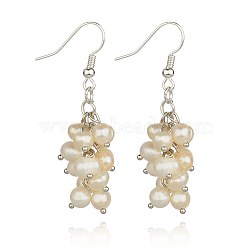 Cascading Pearl Beaded Earrings(EJEW-JE00949-01)