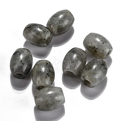 Natural Labradorite European Beads, Large Hole Beads, Barrel, 15~17x12~13.5mm, Hole: 4.5~5mm(X-G-F580-A09)