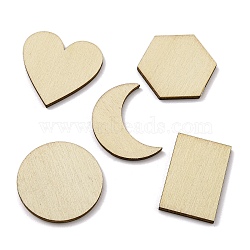 100Pcs Unfinished Wood Pendants, Beige, 2.6~3x2.15~3x0.25cm(WOOD-XCP0001-90)