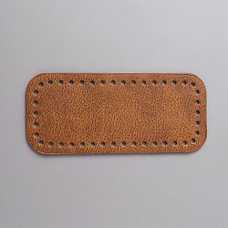 PU Leather Crochet Bag Bottoms, Rectangle, Peru, 18.2x8.1x0.3cm, Hole: 5mm(PURS-WH0005-67C)