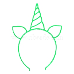 Luminous Plastic Headbands, Unicorn, Lime, 140x125mm(PW-WG6EA93-04)