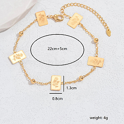 Brass Rose Chain Ankletsts for Women(SG5790-1)