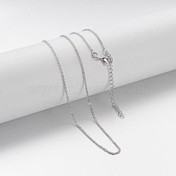 Brass Chain Necklaces, Cable Chain, with Lobster Clasps, Platinum, 17 inch(X-MAK-F013-06P)