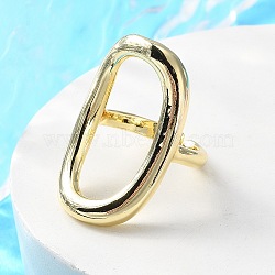 Brass Open Cuff Rings, Hollow Oval Ring for Women, Real 18K Gold Plated, 3~31mm, Inner Diameter: 16.8mm(RJEW-Q778-19G)