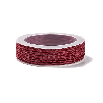 Braided Nylon Threads, Dyed, Knotting Cord, for Chinese Knotting, Crafts and Jewelry Making, Dark Red, 1mm, about 21.87 yards(20m)/roll
