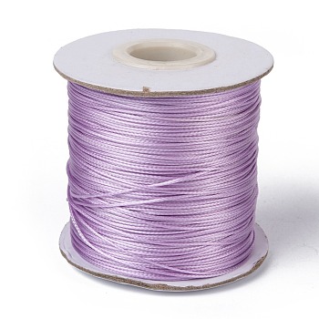 Waxed Polyester Cord, Bead Cord, Violet, 0.5mm, about 169.51~174.98 Yards(155~160m)/Roll